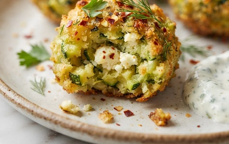 Knusprige Zucchini-Feta-Bällchen aus dem Ofen genießen!