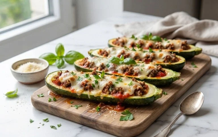 Easy Ground Beef Zucchini Boats (Healthy and Delicious)