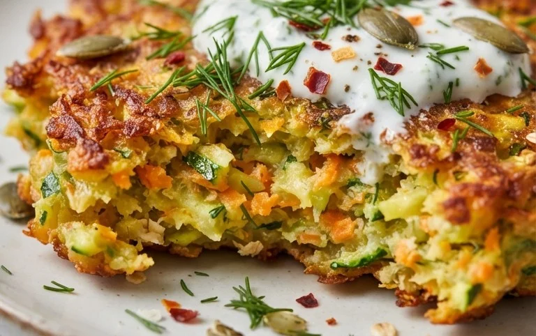 Zucchinipuffer mit Haferflocken und Möhren