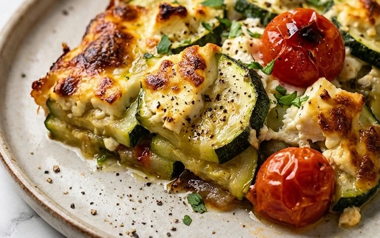 Courgettes feta au four