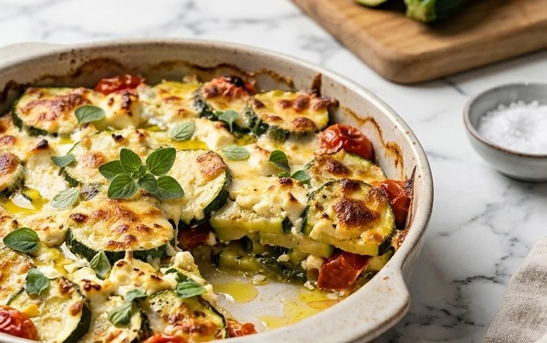 Courgettes feta au four