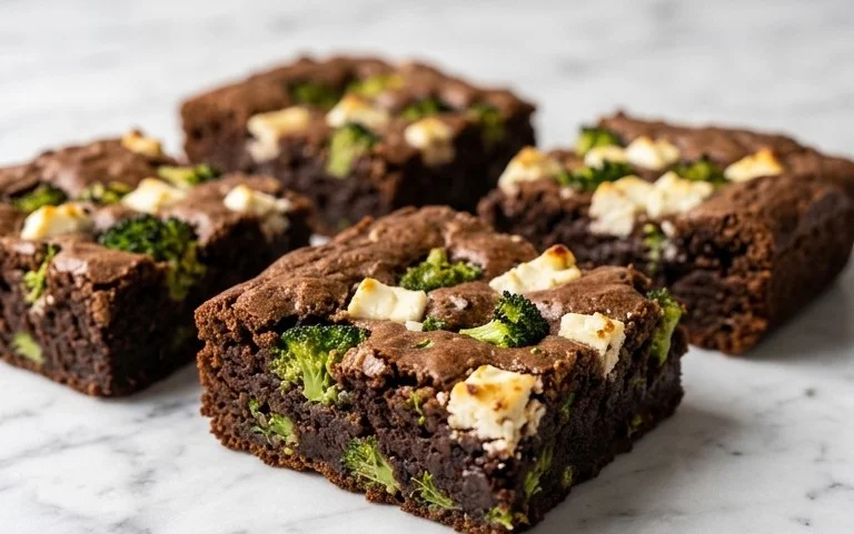 Broccoli and Feta Brownies