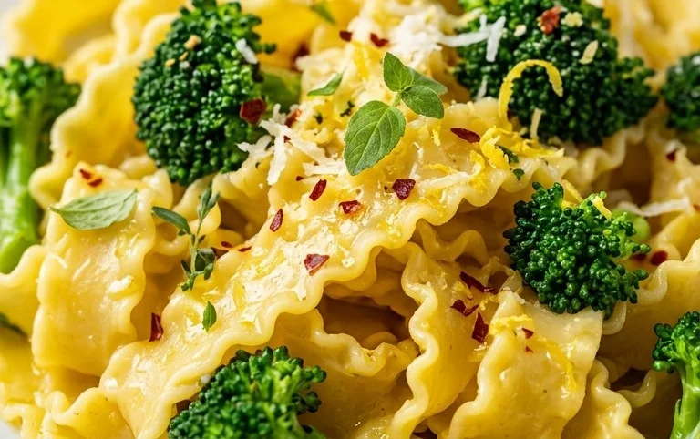 Mafaldine Pasta Limone with Broccoli