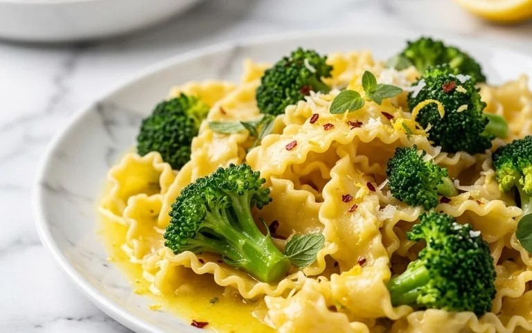 Mafaldine Pasta Limone with Broccoli