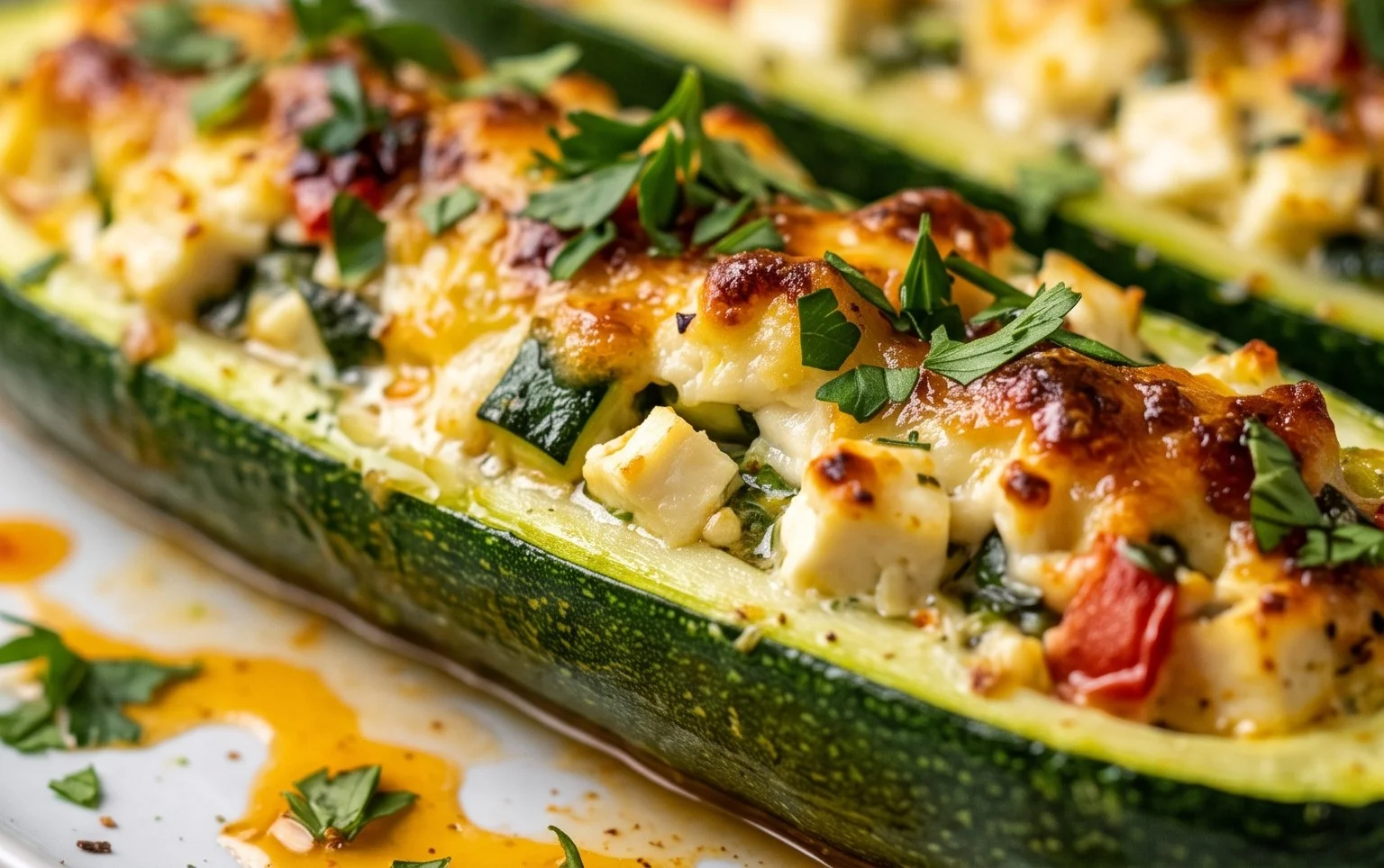 Feta Cheese Stuffed Zucchini