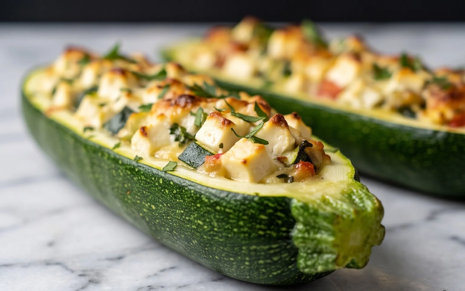 Feta Cheese Stuffed Zucchini