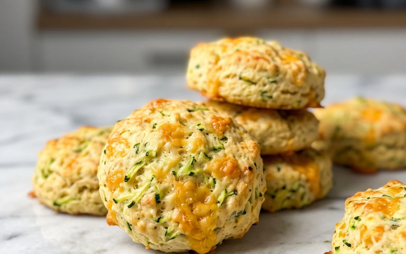 Soft and Tender Zucchini Cheddar Biscuits