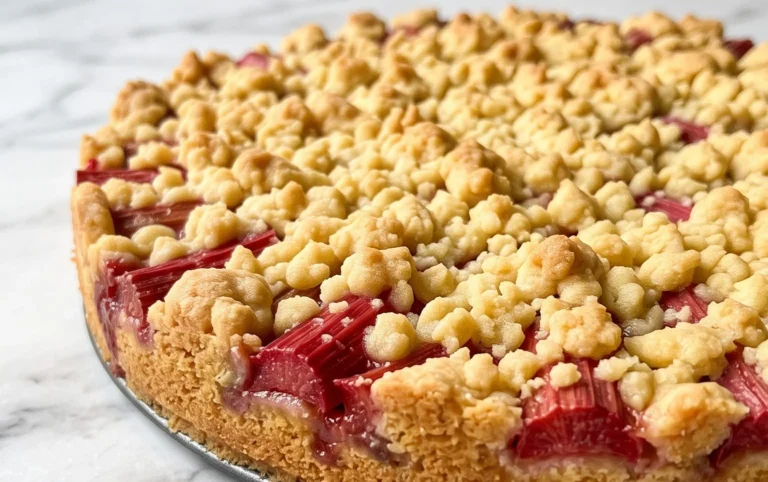 Rhabarberkuchen mit Streusel – Rezept für Eilige