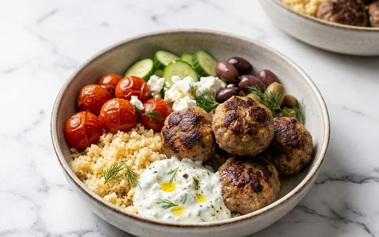 Greek Meatball Bowl Recipe
