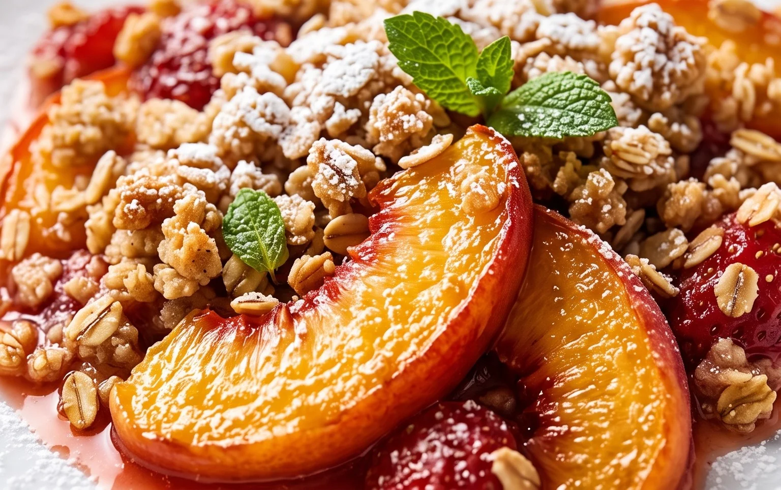 Peach & Strawberry Crisp