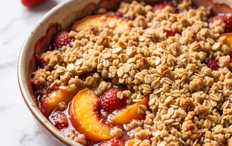 Peach & Strawberry Crisp