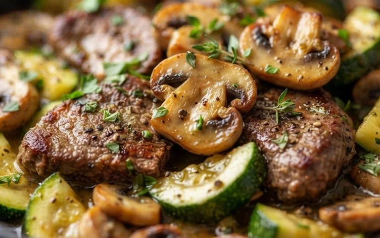 Zucchini-Cbeef hampignonpfanne