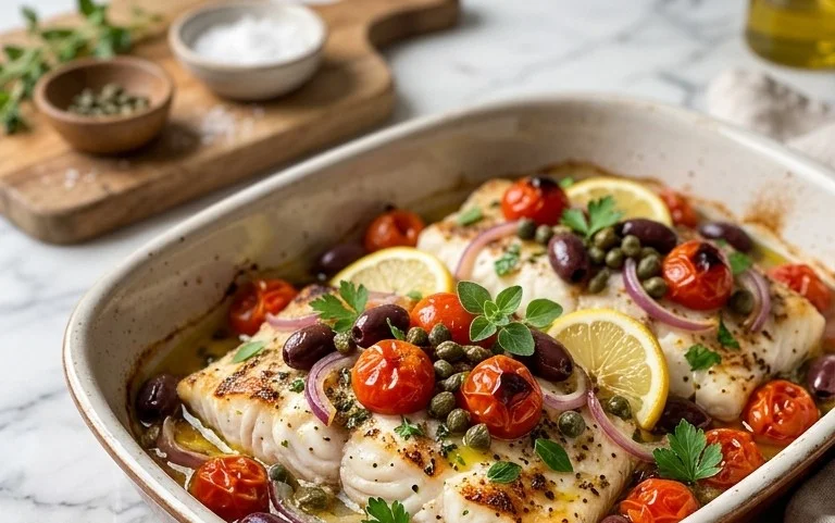 Easy Mediterranean Baked Fish Recipe - Flavorful & Quick