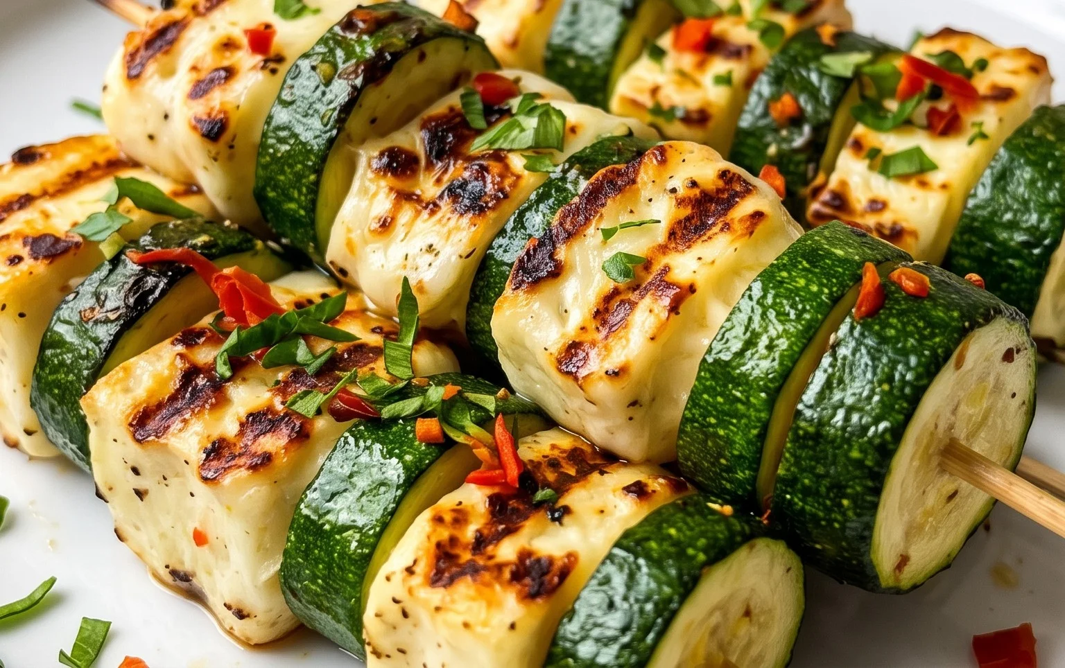Halloumi Zucchini Spieße Vom Grill: Sommerlich, Lecker & Vegetarisch