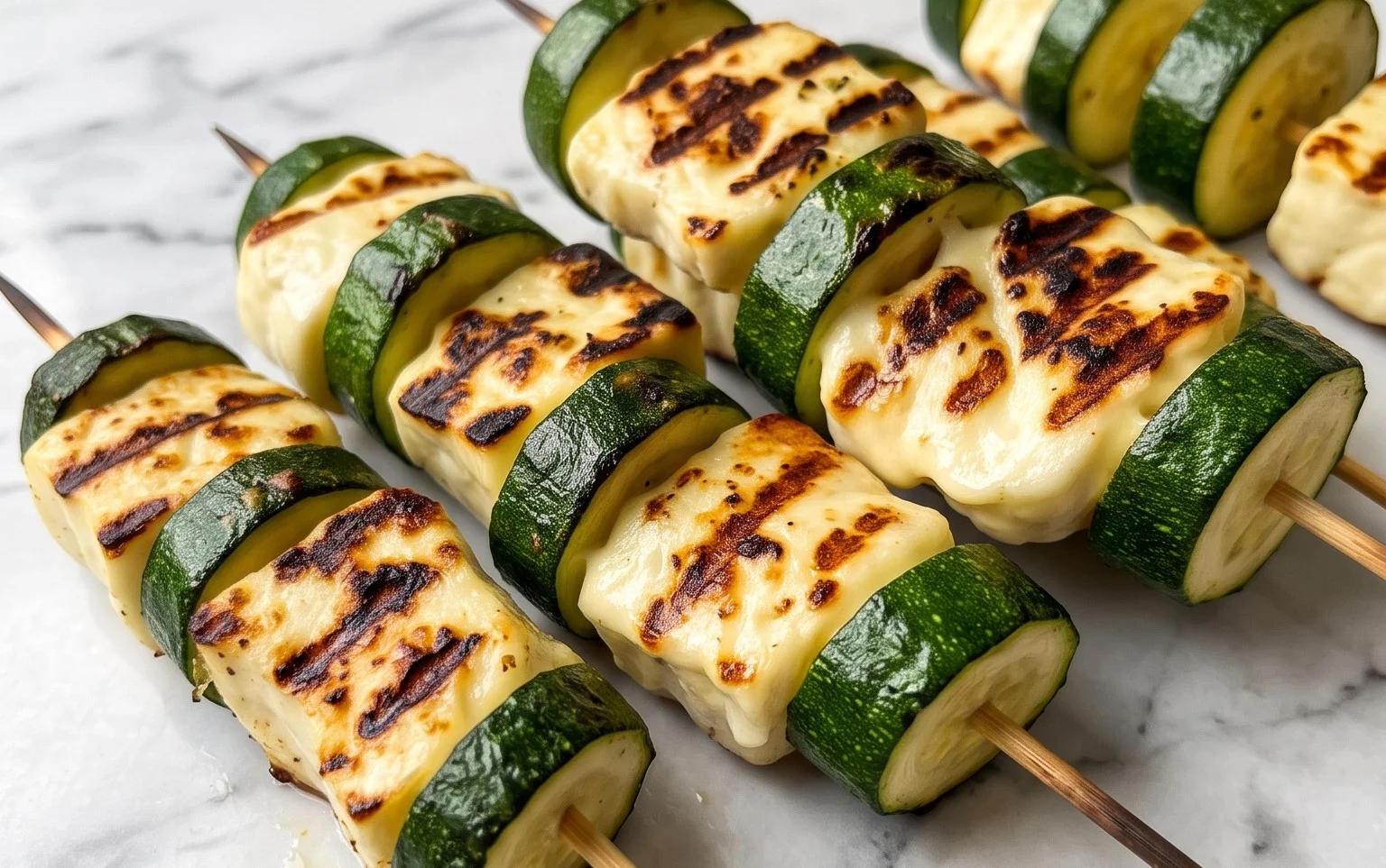 Halloumi Zucchini Spieße Vom Grill: Sommerlich, Lecker & Vegetarisch