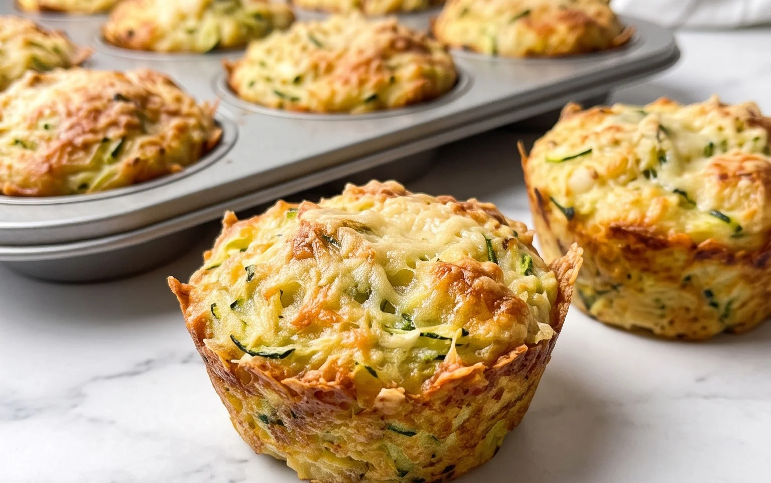 Crispy Parmesan Zucchini Potato Muffins