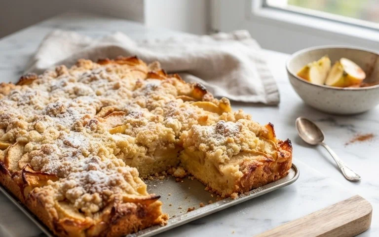 Apfelkuchen vom Blech mit Streusel – einfach lecker