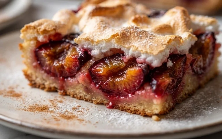 Polnischer Zwetschgen Kuchen vom Blech mit Baiser