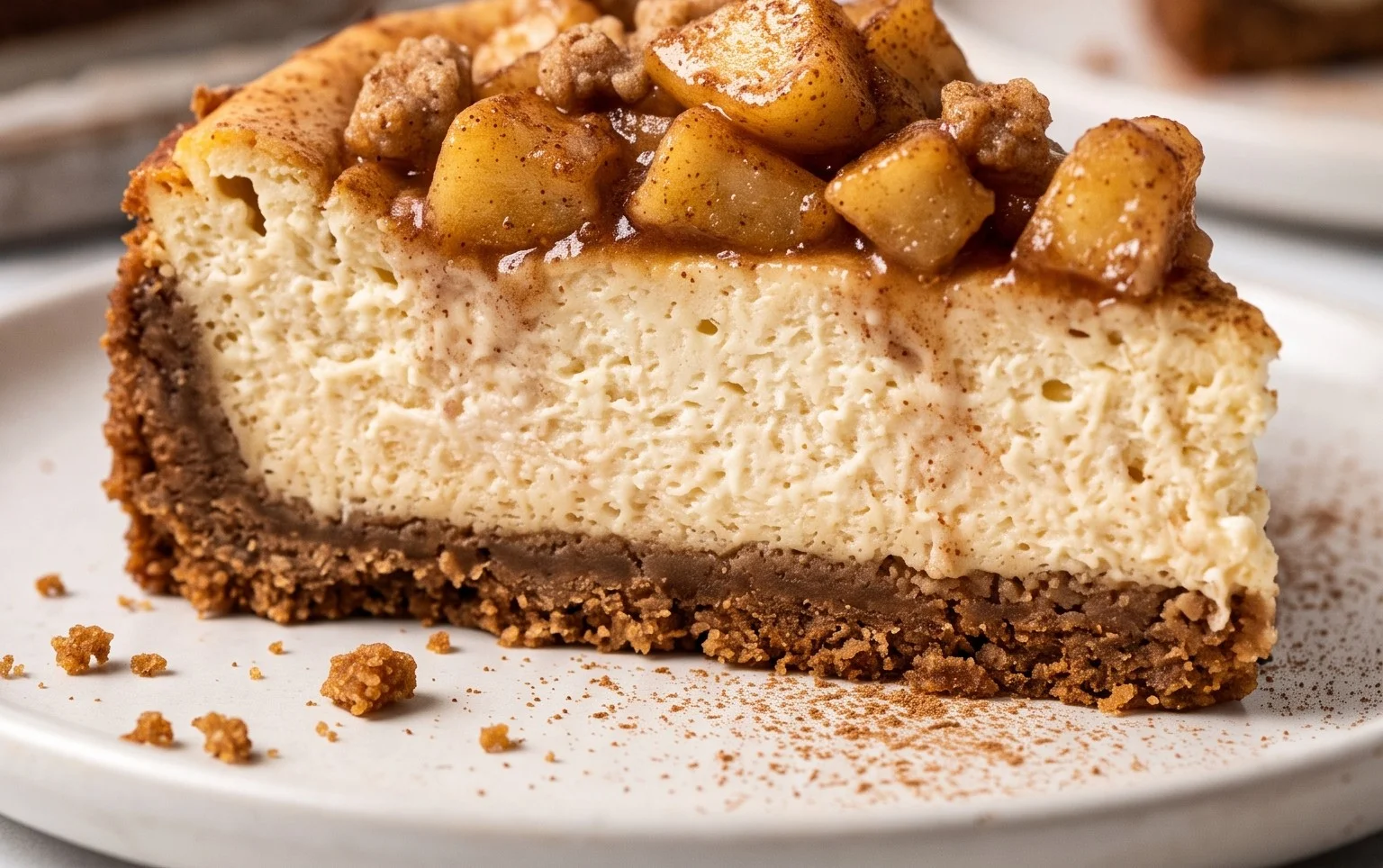 Apfel-Zimt-Käsekuchen mit Spekulatiusboden