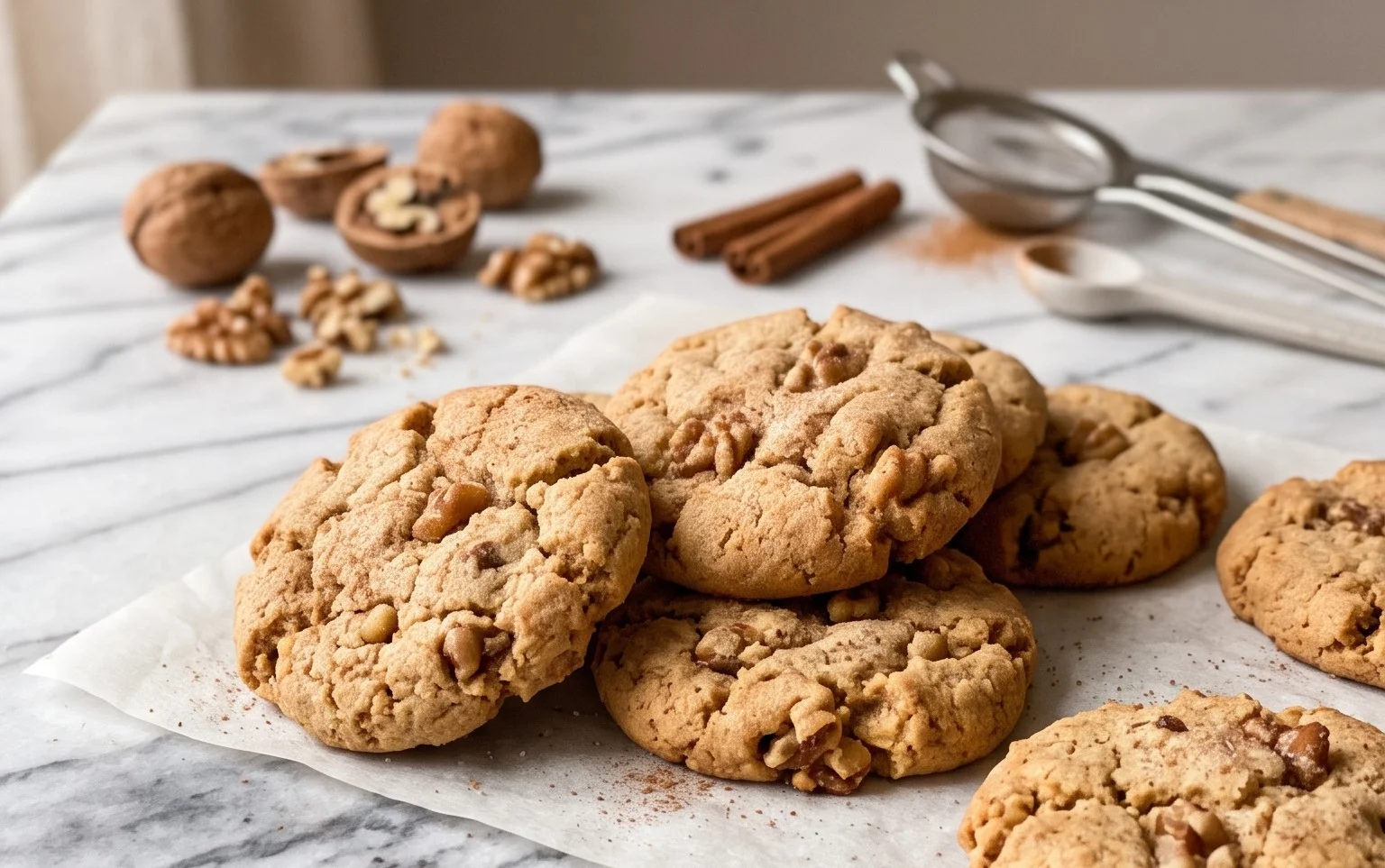 Mürbe Zimt-Walnuss-Cookies für Weihnachten